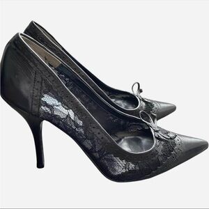 Elegant Black Lace Women's Heels